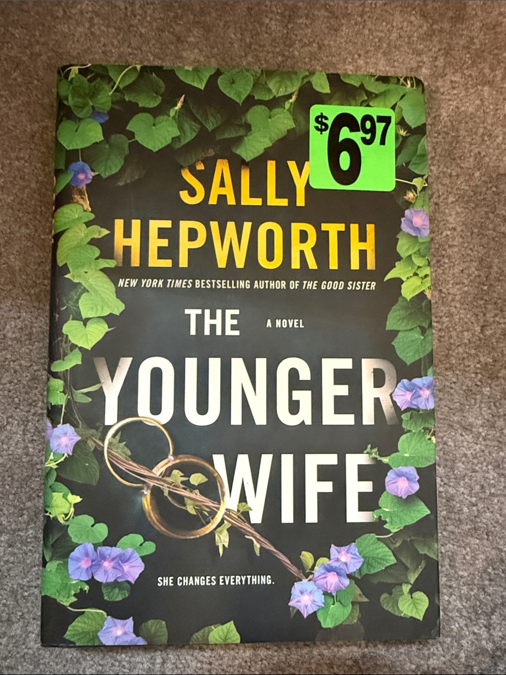 Sally Hepworth "The Younger Wife" Hardcover Book - Black & Green Cover